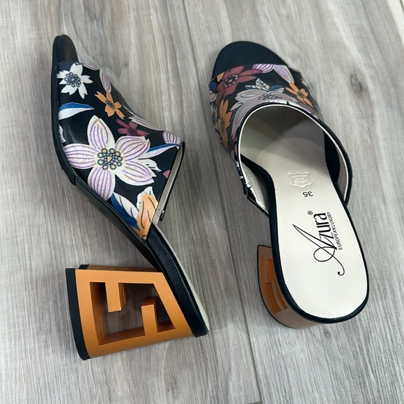 Azura by spring step sculptor heeled open toe sandals size 35 - Picture 6 of 7